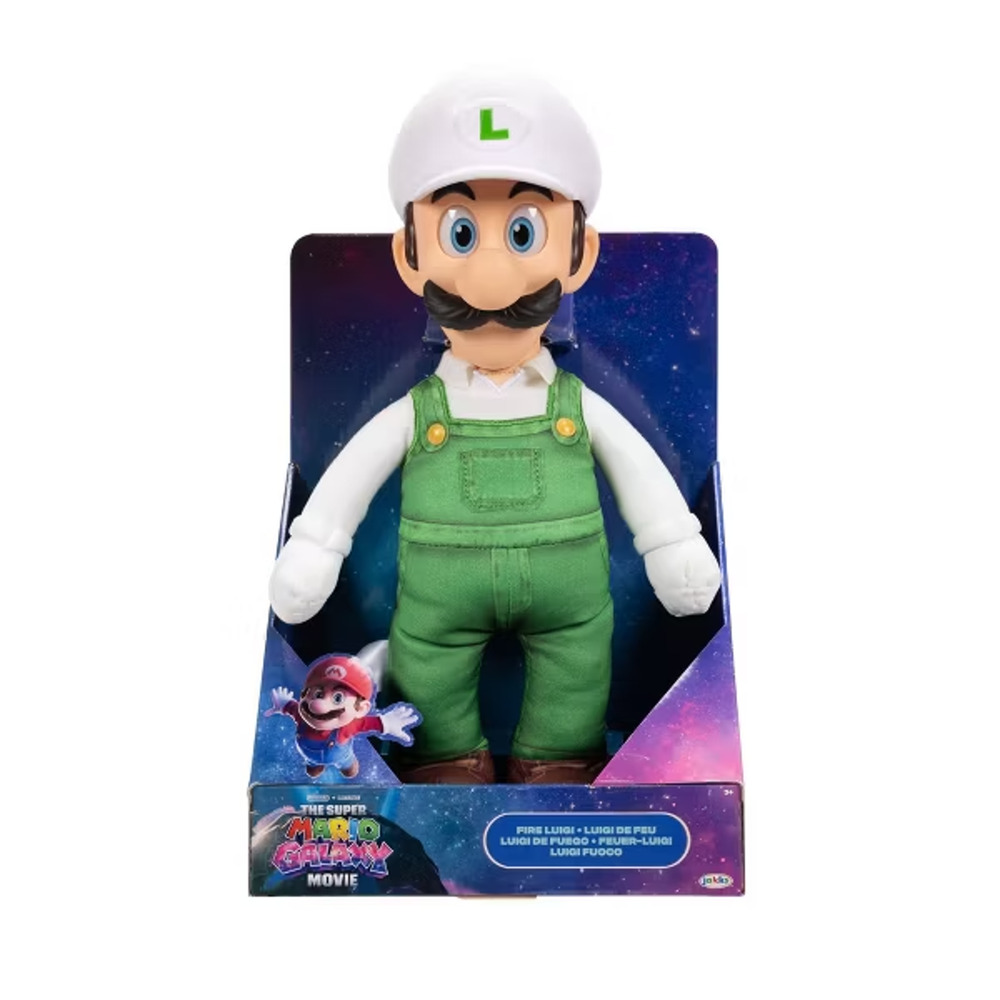 Nintendo The Super Mario Galaxy Movie – 15" Posable Plush – Fire Luigi